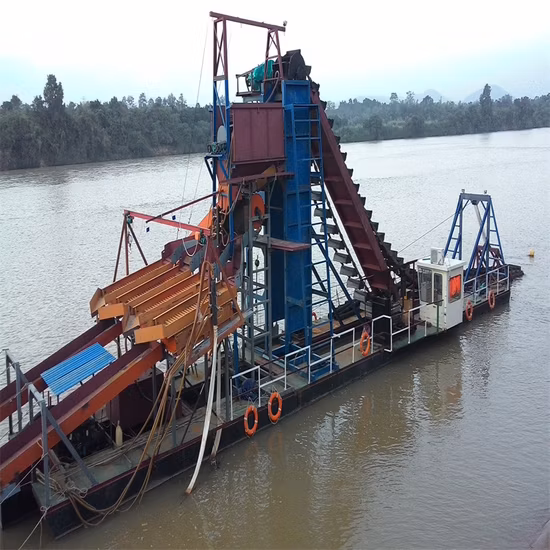Machine de criblage de rivière à godets à chaîne pour l'exploitation minière/récupération d'or/équipement de diamant pour le lavage de l'or/machines de traitement des minéraux de diamant/mine d'étain